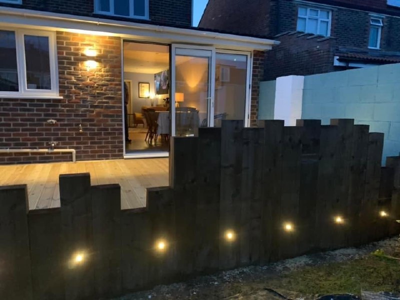 Decking with outdoor lighting